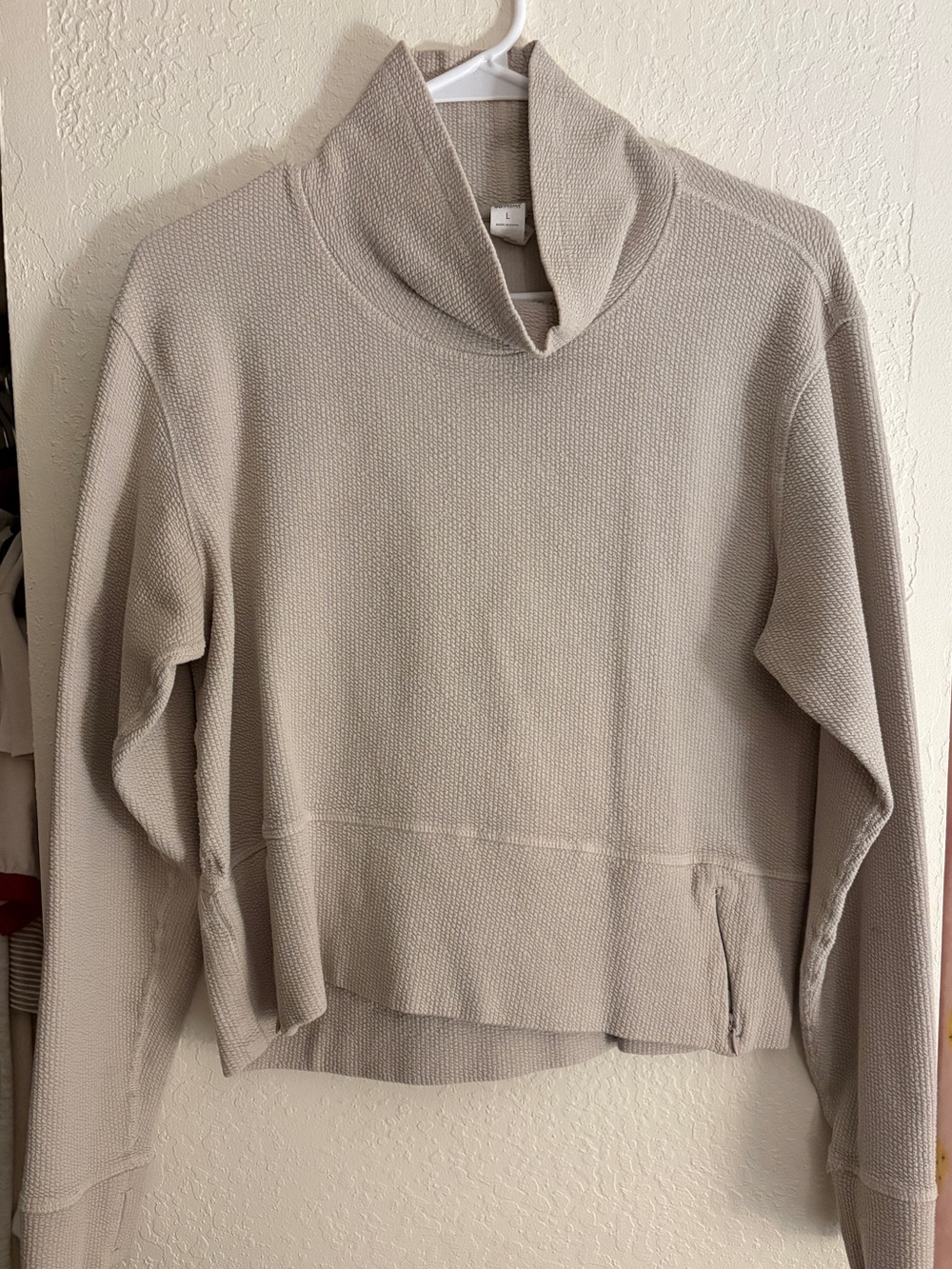 90 Degree By Reflex Taupe Cowl Neck Sweater